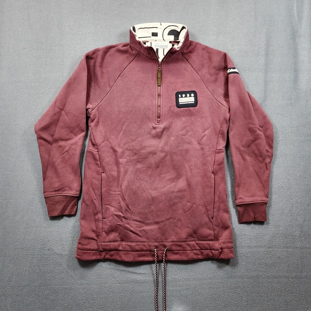 Columbia Womens 1/4 Zip Pullover Medium Burgundy Athletic Athleisure Gorpcore
